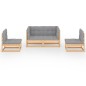 vidaXL 4-tlg. Garten-Lounge-Set mit Kissen Kiefer Massivholz vidaXL 4-tlg. Garten-Lounge-Set mit Kissen Kiefer Massivholz