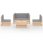 vidaXL 5-tlg. Garten-Lounge-Set mit Kissen Kiefer Massivholz vidaXL 5-tlg. Garten-Lounge-Set mit Kissen Kiefer Massivholz