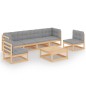 vidaXL 7-tlg. Garten-Lounge-Set mit Kissen Kiefer Massivholz vidaXL 7-tlg. Garten-Lounge-Set mit Kissen Kiefer Massivholz