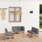 vidaXL 6-tlg. Garten-Lounge-Set mit Kissen Kiefer Massivholz vidaXL 6-tlg. Garten-Lounge-Set mit Kissen Kiefer Massivholz