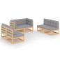 vidaXL 6-tlg. Garten-Lounge-Set mit Kissen Kiefer Massivholz vidaXL 6-tlg. Garten-Lounge-Set mit Kissen Kiefer Massivholz