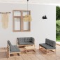vidaXL 7-tlg. Garten-Lounge-Set mit Kissen Kiefer Massivholz vidaXL 7-tlg. Garten-Lounge-Set mit Kissen Kiefer Massivholz