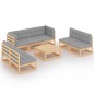 vidaXL 8-tlg. Garten-Lounge-Set mit Kissen Kiefer Massivholz vidaXL 8-tlg. Garten-Lounge-Set mit Kissen Kiefer Massivholz