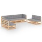 vidaXL 8-tlg. Garten-Lounge-Set mit Kissen Kiefer Massivholz vidaXL 8-tlg. Garten-Lounge-Set mit Kissen Kiefer Massivholz