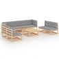 vidaXL 9-tlg. Garten-Lounge-Set mit Kissen Kiefer Massivholz vidaXL 9-tlg. Garten-Lounge-Set mit Kissen Kiefer Massivholz