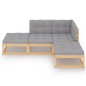 vidaXL 4-tlg. Garten-Lounge-Set mit Kissen Kiefer Massivholz vidaXL 4-tlg. Garten-Lounge-Set mit Kissen Kiefer Massivholz