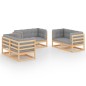 vidaXL 6-tlg. Garten-Lounge-Set mit Kissen Kiefer Massivholz vidaXL 6-tlg. Garten-Lounge-Set mit Kissen Kiefer Massivholz