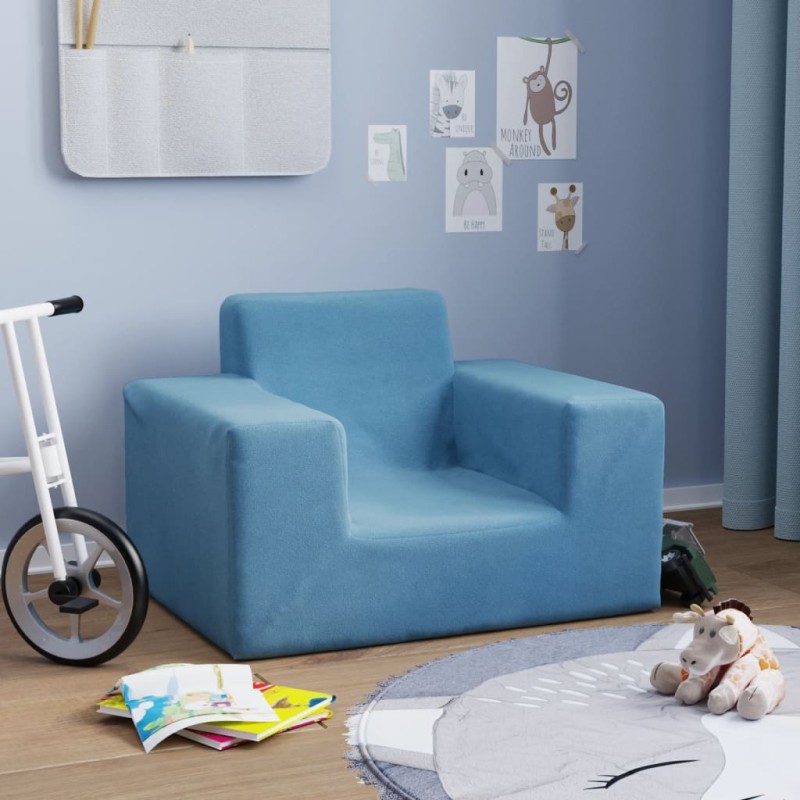 Kindersofa Blau Weich Plüsch Kindersofa Blau Weich Plüsch