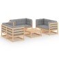 vidaXL 7-tlg. Garten-Lounge-Set mit Kissen Kiefer Massivholz vidaXL 7-tlg. Garten-Lounge-Set mit Kissen Kiefer Massivholz