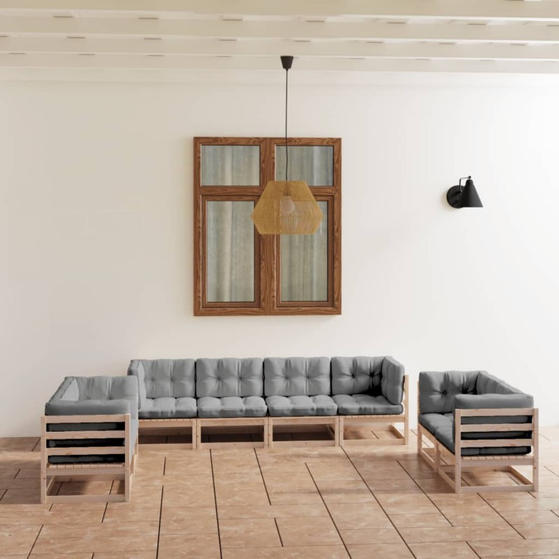 vidaXL 8-tlg. Garten-Lounge-Set mit Kissen Kiefer Massivholz vidaXL 8-tlg. Garten-Lounge-Set mit Kissen Kiefer Massivholz