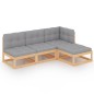 vidaXL 4-tlg. Garten-Lounge-Set mit Kissen Kiefer Massivholz vidaXL 4-tlg. Garten-Lounge-Set mit Kissen Kiefer Massivholz