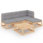 vidaXL 5-tlg. Garten-Lounge-Set mit Kissen Kiefer Massivholz vidaXL 5-tlg. Garten-Lounge-Set mit Kissen Kiefer Massivholz