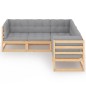 vidaXL 5-tlg. Garten-Lounge-Set mit Kissen Kiefer Massivholz vidaXL 5-tlg. Garten-Lounge-Set mit Kissen Kiefer Massivholz