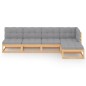 vidaXL 5-tlg. Garten-Lounge-Set mit Kissen Kiefer Massivholz
