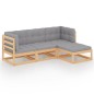 vidaXL 4-tlg. Garten-Lounge-Set mit Kissen Kiefer Massivholz vidaXL 4-tlg. Garten-Lounge-Set mit Kissen Kiefer Massivholz