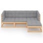 vidaXL 4-tlg. Garten-Lounge-Set mit Kissen Kiefer Massivholz vidaXL 4-tlg. Garten-Lounge-Set mit Kissen Kiefer Massivholz