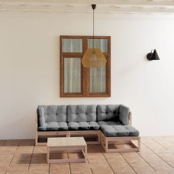 vidaXL 5-tlg. Garten-Lounge-Set mit Kissen Kiefer Massivholz