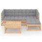 vidaXL 5-tlg. Garten-Lounge-Set mit Kissen Kiefer Massivholz vidaXL 5-tlg. Garten-Lounge-Set mit Kissen Kiefer Massivholz