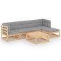 vidaXL 6-tlg. Garten-Lounge-Set mit Kissen Kiefer Massivholz vidaXL 6-tlg. Garten-Lounge-Set mit Kissen Kiefer Massivholz