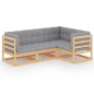 vidaXL 4-tlg. Garten-Lounge-Set mit Kissen Kiefer Massivholz vidaXL 4-tlg. Garten-Lounge-Set mit Kissen Kiefer Massivholz