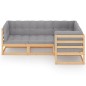 vidaXL 4-tlg. Garten-Lounge-Set mit Kissen Kiefer Massivholz vidaXL 4-tlg. Garten-Lounge-Set mit Kissen Kiefer Massivholz