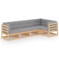 vidaXL 5-tlg. Garten-Lounge-Set mit Kissen Kiefer Massivholz vidaXL 5-tlg. Garten-Lounge-Set mit Kissen Kiefer Massivholz