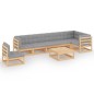 vidaXL 8-tlg. Garten-Lounge-Set mit Kissen Kiefer Massivholz vidaXL 8-tlg. Garten-Lounge-Set mit Kissen Kiefer Massivholz