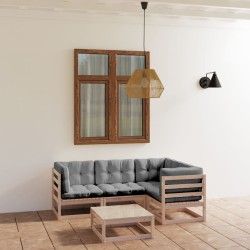 vidaXL 5-tlg. Garten-Lounge-Set mit Kissen Kiefer Massivholz