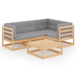 vidaXL 5-tlg. Garten-Lounge-Set mit Kissen Kiefer Massivholz