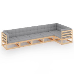 vidaXL 6-tlg. Garten-Lounge-Set mit Kissen Kiefer Massivholz