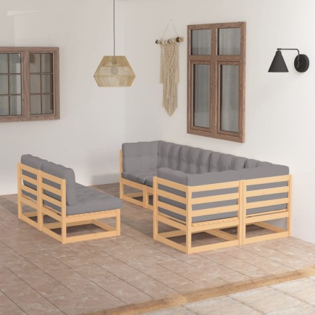vidaXL 7-tlg. Garten-Lounge-Set mit Kissen Kiefer Massivholz