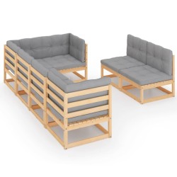 vidaXL 7-tlg. Garten-Lounge-Set mit Kissen Kiefer Massivholz