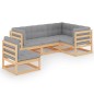 vidaXL 5-tlg. Garten-Lounge-Set mit Kissen Kiefer Massivholz vidaXL 5-tlg. Garten-Lounge-Set mit Kissen Kiefer Massivholz
