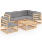 vidaXL 6-tlg. Garten-Lounge-Set mit Kissen Kiefer Massivholz vidaXL 6-tlg. Garten-Lounge-Set mit Kissen Kiefer Massivholz