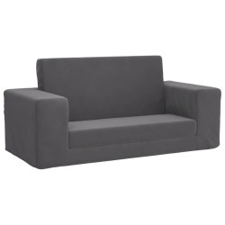 2-Sitzer Schlafsofa für Kinder Anthrazit Weicher Plüsch