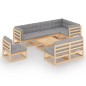 vidaXL 9-tlg. Garten-Lounge-Set mit Kissen Massivholz Kiefer vidaXL 9-tlg. Garten-Lounge-Set mit Kissen Massivholz Kiefer