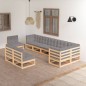 vidaXL 9-tlg. Garten-Lounge-Set mit Kissen Kiefer Massivholz vidaXL 9-tlg. Garten-Lounge-Set mit Kissen Kiefer Massivholz