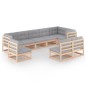 vidaXL 9-tlg. Garten-Lounge-Set mit Kissen Kiefer Massivholz vidaXL 9-tlg. Garten-Lounge-Set mit Kissen Kiefer Massivholz