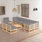 vidaXL 10-tlg. Garten-Lounge-Set mit Kissen Kiefer Massivholz vidaXL 10-tlg. Garten-Lounge-Set mit Kissen Kiefer Massivholz
