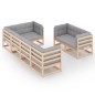 vidaXL 7-tlg. Garten-Lounge-Set mit Kissen Kiefer Massivholz vidaXL 7-tlg. Garten-Lounge-Set mit Kissen Kiefer Massivholz