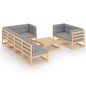vidaXL 8-tlg. Garten-Lounge-Set mit Kissen Kiefer Massivholz vidaXL 8-tlg. Garten-Lounge-Set mit Kissen Kiefer Massivholz