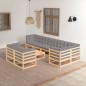 vidaXL 9-tlg. Garten-Lounge-Set mit Kissen Massivholz Kiefer vidaXL 9-tlg. Garten-Lounge-Set mit Kissen Massivholz Kiefer