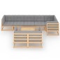 vidaXL 9-tlg. Garten-Lounge-Set mit Kissen Massivholz Kiefer vidaXL 9-tlg. Garten-Lounge-Set mit Kissen Massivholz Kiefer