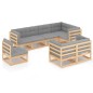 vidaXL 8-tlg. Garten-Lounge-Set mit Kissen Massivholz Kiefer vidaXL 8-tlg. Garten-Lounge-Set mit Kissen Massivholz Kiefer