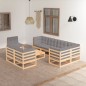 vidaXL 9-tlg. Garten-Lounge-Set mit Kissen Kiefer Massivholz vidaXL 9-tlg. Garten-Lounge-Set mit Kissen Kiefer Massivholz
