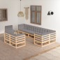 vidaXL 9-tlg. Garten-Lounge-Set mit Kissen Kiefer Massivholz vidaXL 9-tlg. Garten-Lounge-Set mit Kissen Kiefer Massivholz