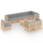 vidaXL 10-tlg. Garten-Lounge-Set mit Kissen Kiefer Massivholz vidaXL 10-tlg. Garten-Lounge-Set mit Kissen Kiefer Massivholz