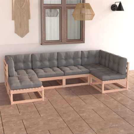 vidaXL 6-tlg. Garten-Lounge-Set mit Kissen Kiefer Massivholz