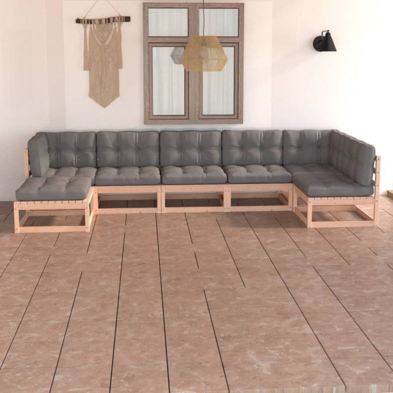 vidaXL 7-tlg. Garten-Lounge-Set mit Kissen Kiefer Massivholz vidaXL 7-tlg. Garten-Lounge-Set mit Kissen Kiefer Massivholz