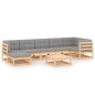 vidaXL 8-tlg. Garten-Lounge-Set mit Kissen Kiefer Massivholz vidaXL 8-tlg. Garten-Lounge-Set mit Kissen Kiefer Massivholz